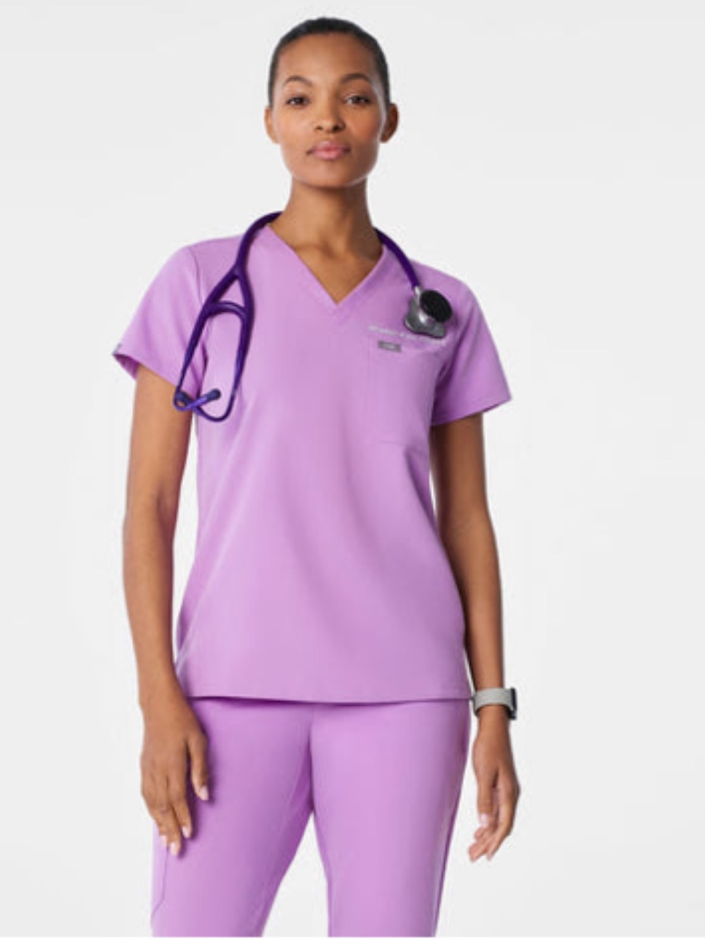 Women’s V-Neck Medical Scrub Top in Lavender
